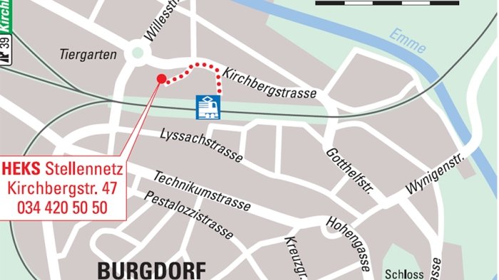 Situationsplan Kirchbergstrasse 47 in Burgdorf